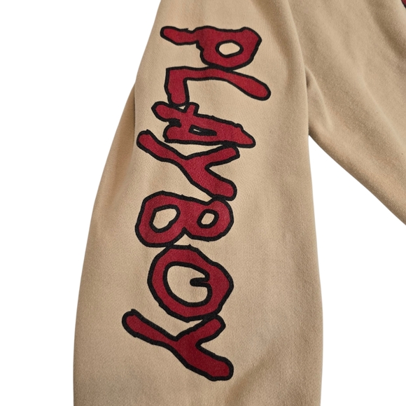 Playboy by PacSun Logo Sweatshirt, Tan Long Sleeve, Size XL, Pre-owned-Excellent - Picture 6 of 12